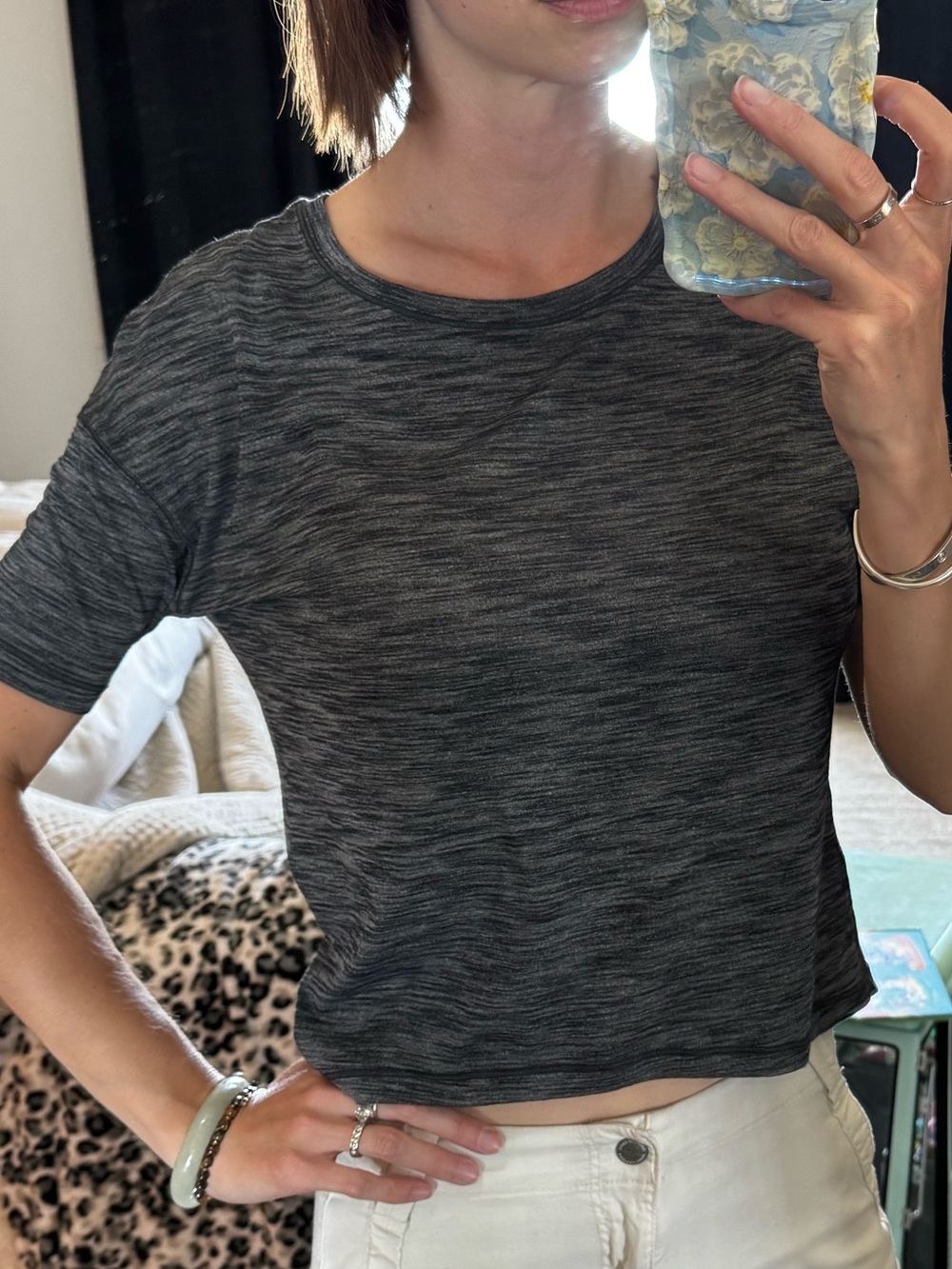 Casual Short-Sleeve Grey Tee